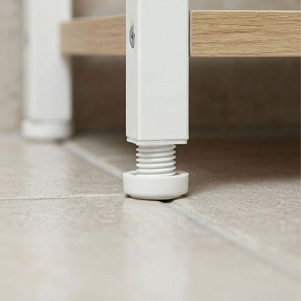 Bathroom Towel Rack with Shelf, Wood-Effect Finish
