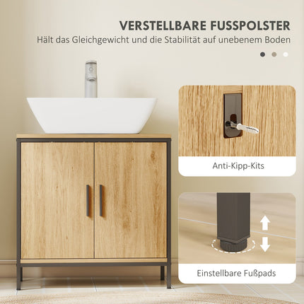 Bathroom Vanity Cabinet, Oak Finish, Adjustable Shelves