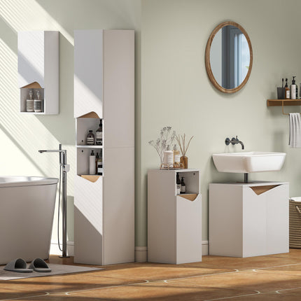 Bathroom Vanity Cabinet, Soft-Close Doors, White, 60x35x57.9 cm