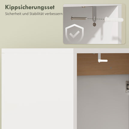 Bathroom Vanity Cabinet, Soft-Close Doors, White, 60x35x57.9 cm