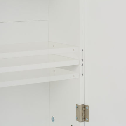 Bathroom Wall Cabinet, 2 Doors, 3 Compartments