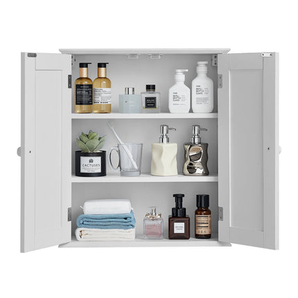 Bathroom Wall Cabinet, 2 Doors, Adjustable Shelf, White