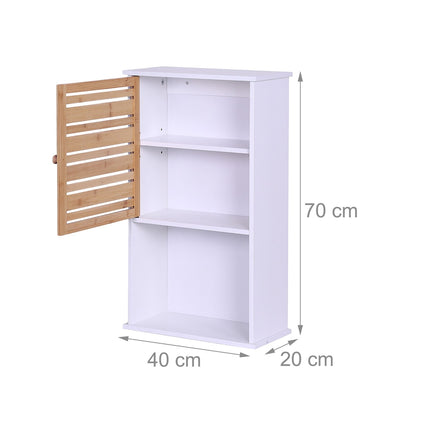 Bathroom Wall Cabinet, Bamboo Door, Adjustable Shelves