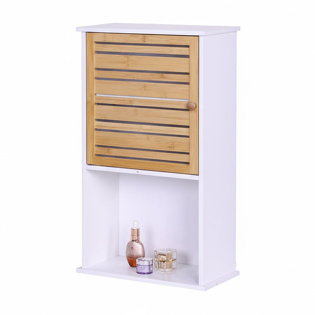 Bathroom Wall Cabinet, Bamboo Door, Adjustable Shelves