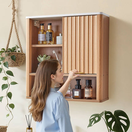 Bathroom Wall Cabinet With Door, Adjustable Shelf, Over-Toilet