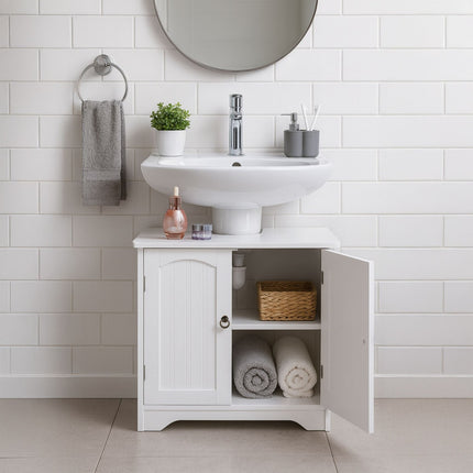 Bathroom Washbasin Cabinet with Shelf and Siphon Cut-Out