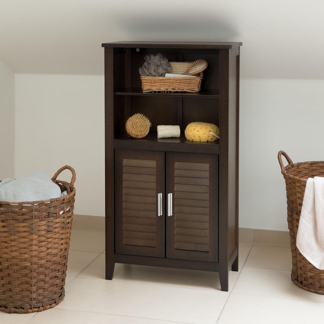 Bathroom cabinet dark brown LAMELL