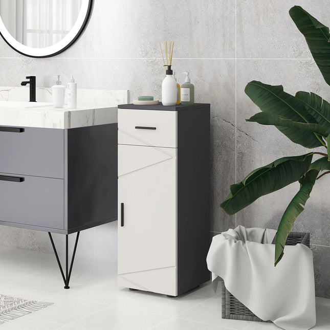 Bathroom storage cabinet, gray, 30 x 30 x 82 cm, adjustable shelves