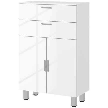 Bathroom side cabinet, High gloss white, adjustable shelf