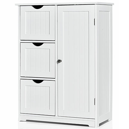 Bathroom cabinet storage cabinet with 3 drawers 60 x 30 x 81 cm white