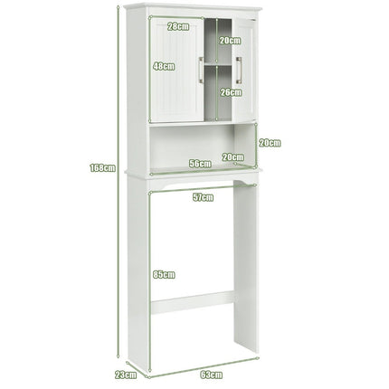 Bathroom cabinet washing machine cabinet with adjustable shelf 63 x 23 x 168 cm