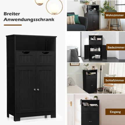 Bathroom cabinet with height-adjustable shelf bathroom cabinet 60 x 30 x 109 cm black