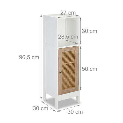 Bathroom cabinet with rattan door