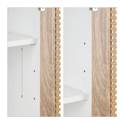 Bathroom cabinet with rattan door