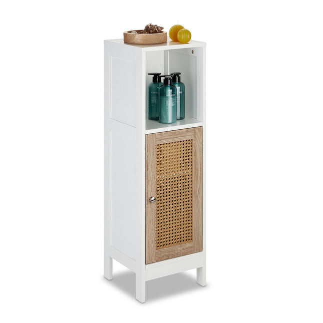 Bathroom cabinet with rattan door