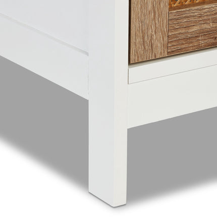 Bathroom cabinet with rattan door