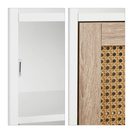 Bathroom cabinet with rattan door