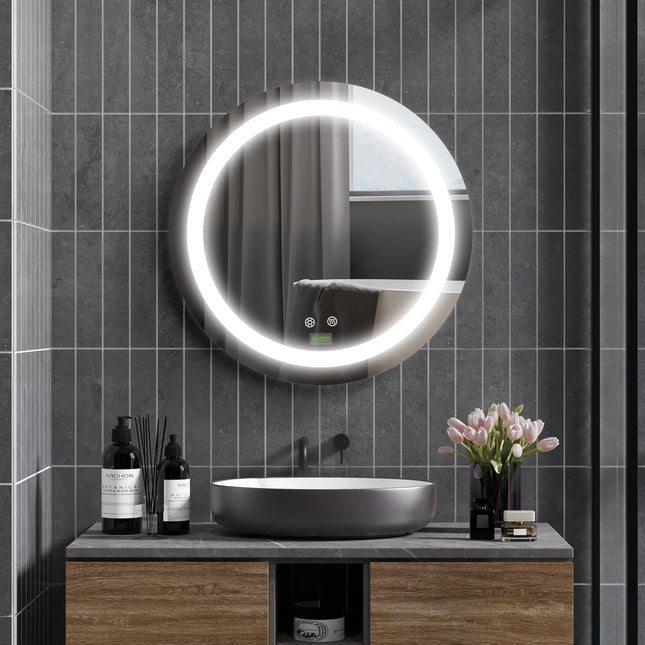 LED Bathroom Mirror, Ø50 cm, Anti-Fog, Touch & Memory Function