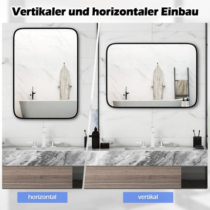 Bathroom mirror 70 x 50 cm large cosmetic mirror with shatterproof film rectangular