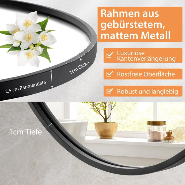 Bathroom mirror hanging mirror explosion-proof wall mirror bathroom mirror for bathroom round 61 x 61 x 2.5 cm