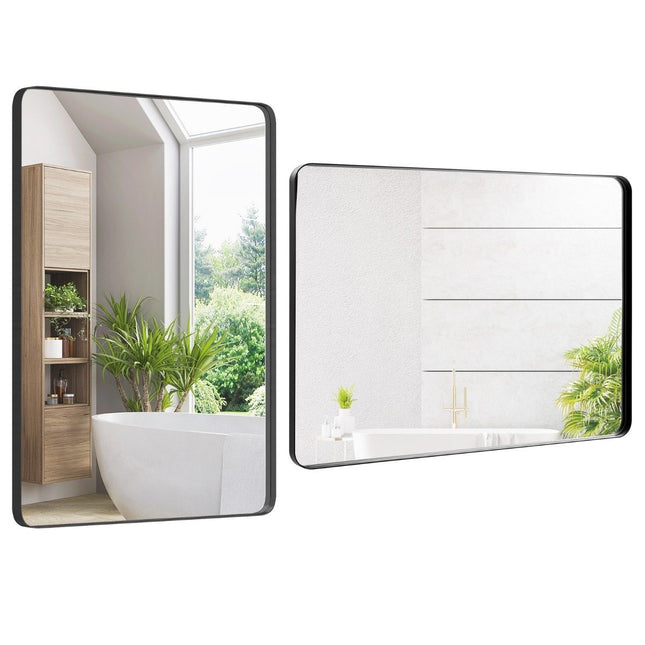 Bathroom mirror hanging mirror explosion-proof wall mirror cosmetic mirror for bathroom 76.5 x 56 x 3 cm silver