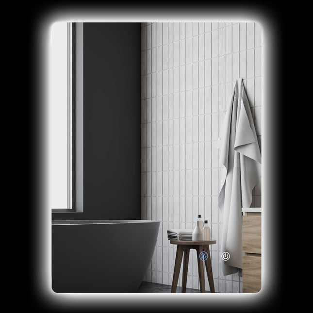 Bathroom mirror with lights, 70x50 cm, Anti-Fog Touch Control