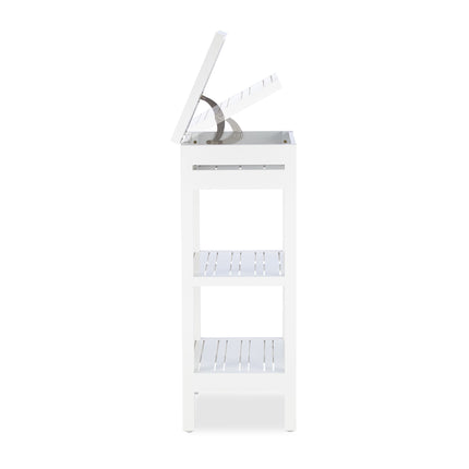 Bathroom shelf bamboo white