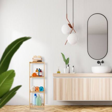 Bathroom shelf in bamboo 4 shelves