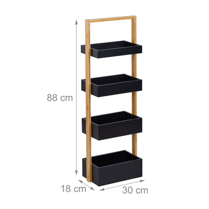 Bathroom shelf in bamboo 4 shelves