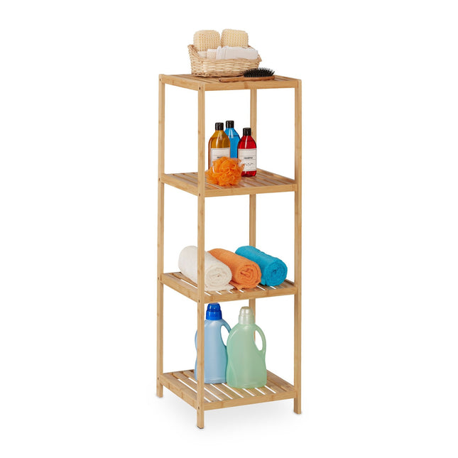 Bathroom shelf in bamboo 4 shelves