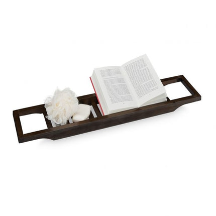 Bathroom shelf in dark brown bamboo