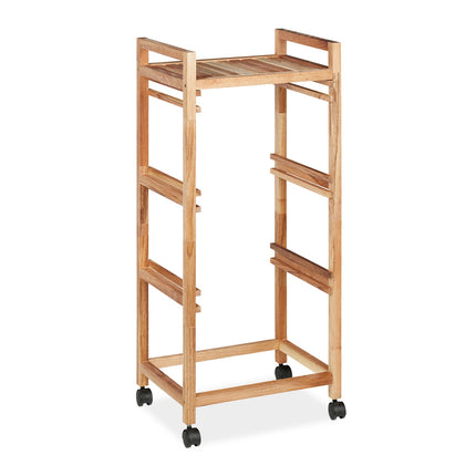 Bathroom shelf with 3 laundry baskets beige