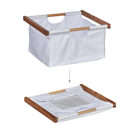 Bathroom shelf with 3 laundry baskets white