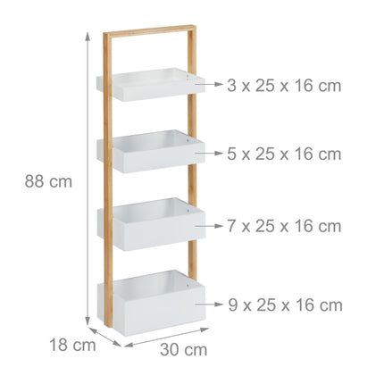 Bathroom shelf with 4 shelves