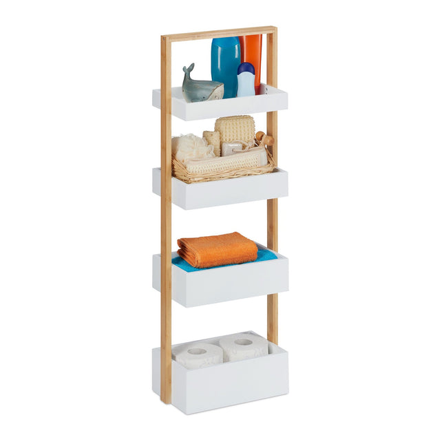 Bathroom shelf with 4 shelves