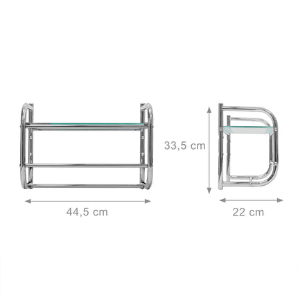 Bathroom shelf with towel rack