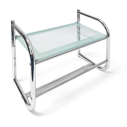 Bathroom shelf with towel rack
