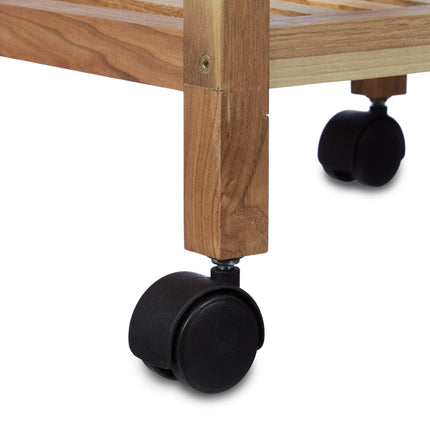 Bathroom shelf with wheels Wood
