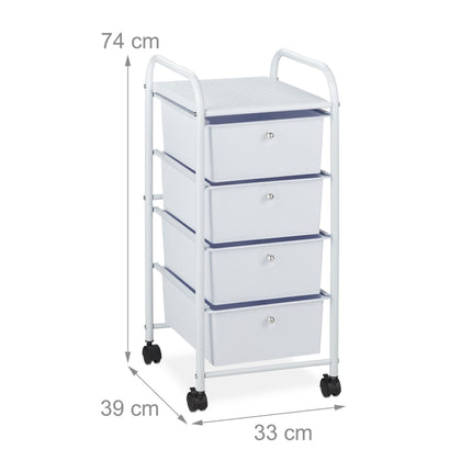 Bathroom trolley with 4 drawers