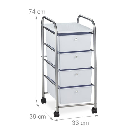 Bathroom trolley with 4 drawers