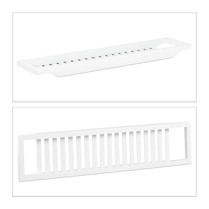 Bath shelf bamboo white lacquered