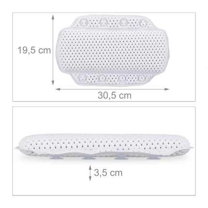 Bathtub pillow with suction cups