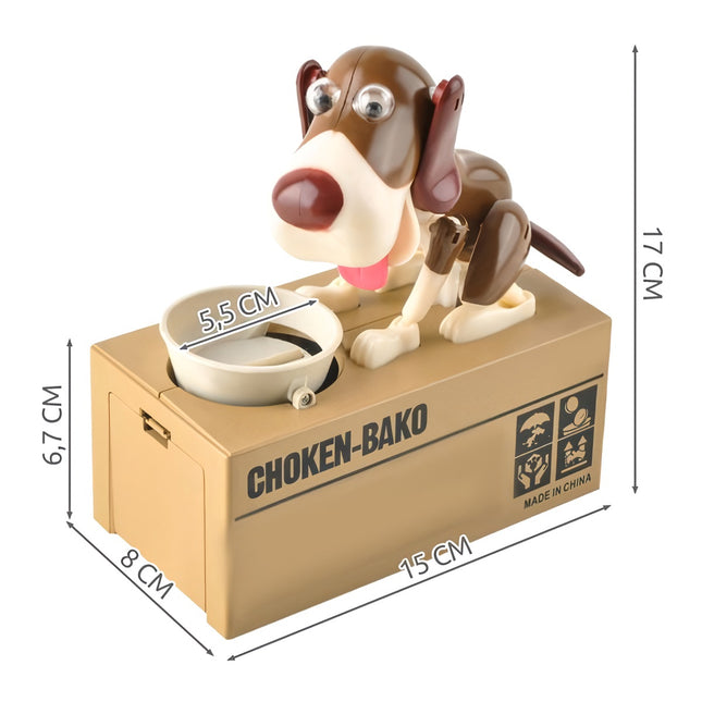 Battery-operated piggy bank - brown dog 22470