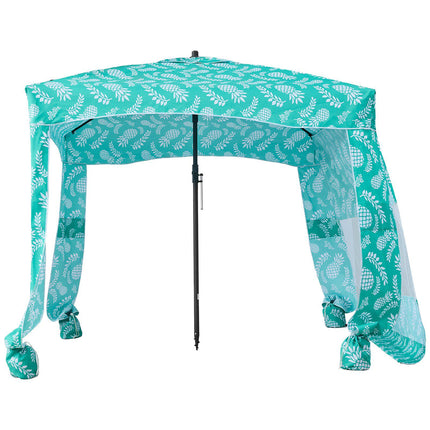 Beach Cabana Tent 6x6 Ft, UPF 50+, Side Wall, Sand Pockets