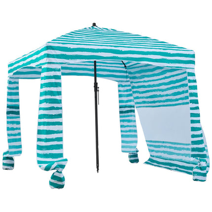 Beach Cabana Tent 6x6 ft, UPF 50+, Side Wall, Sand Pockets