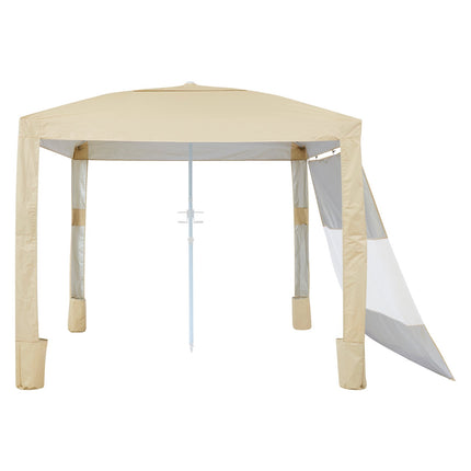 Beach Cabana Tent 8x8 Ft, UPF 50+, Side Wall, Sand Pockets