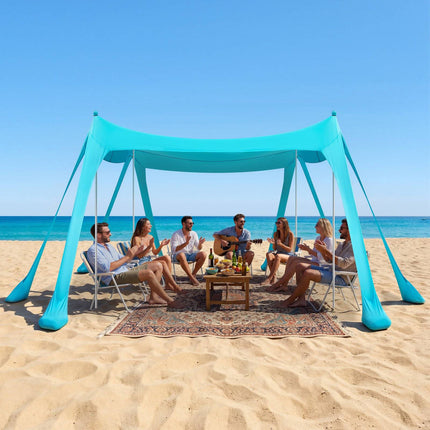 Beach Canopy Sun Shelter, UPF50+, 10x10 Ft, Green