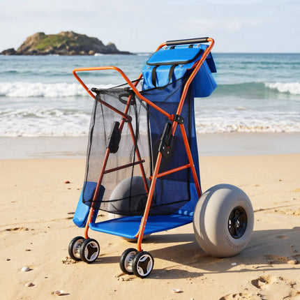 Beach Cart, 320 mm Balloon Wheels, 75 kg, Cooler Bag