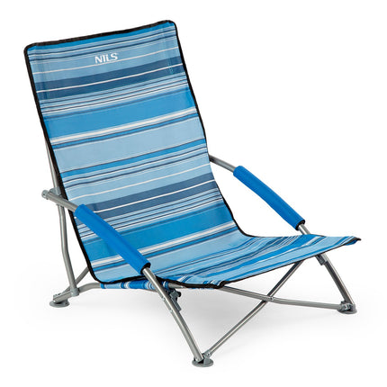 Beach Chair, Blue-White, Foldable, Lightweight