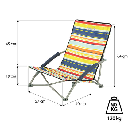 Beach Chair, Foldable, Carry Bag, 120 kg Capacity